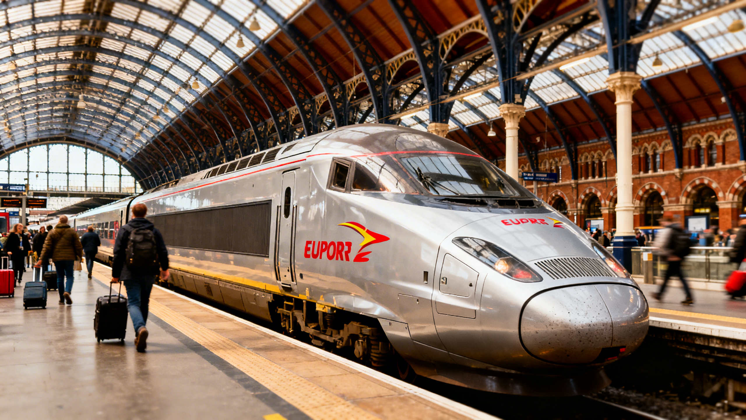 Train Eurostar en gare de St Pancras à Londres