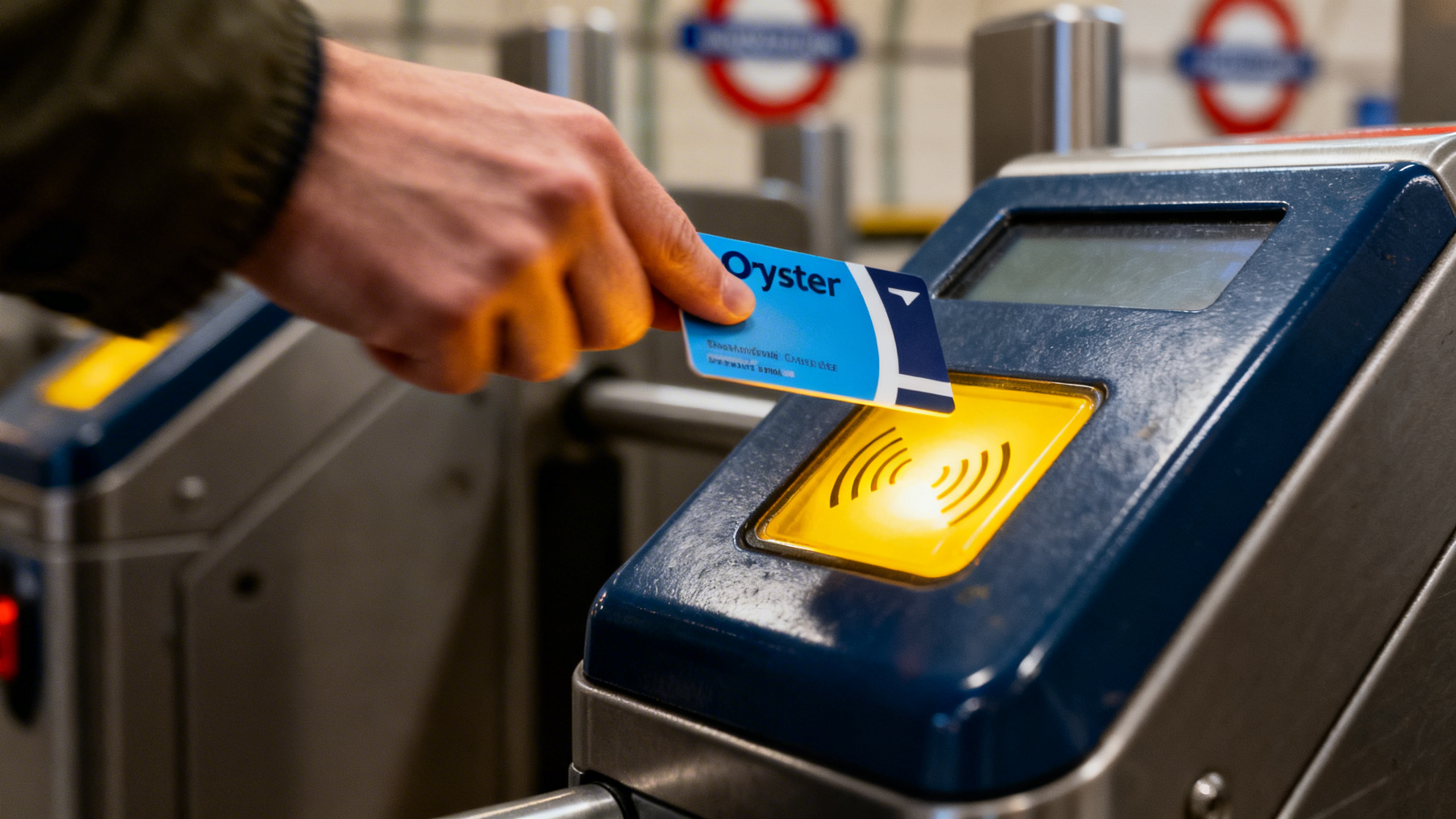 Portiques du métro londonien avec lecteur de carte sans contact